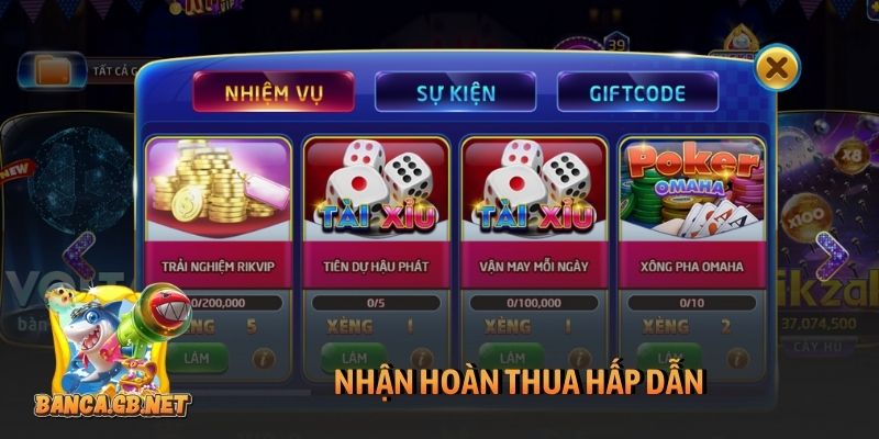 Khuyến mãi Rikvip - Ưu đãi khủng, nhận thưởng cực nhanh 6 Nhận hoàn thua hấp dẫn
